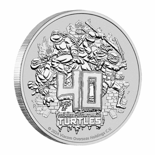 Tuvalu 2024 Las Tortugas Ninja Moneda 1 Onza de Plata