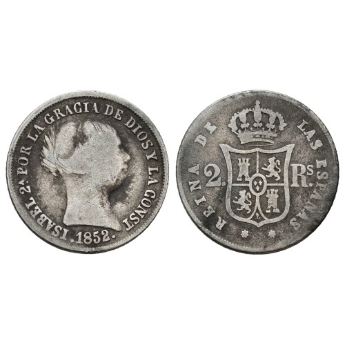 Isabel II 1852 2 Reales Sevilla BC