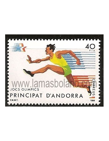 SELLOS DE ANDORRA ESPAÑOLA 1984 - LOS ÁNGELES JUEGOS OLÍMPICOS - 1 VALOR CORREO