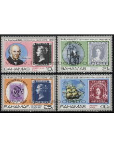 SELLOS DE BAHAMAS 1979 - ROWLAND HILL CENTENARIO FALLECIMIENTO - 4 VALORES - CORREO