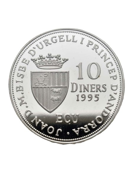 Ingreso consejo Europa 1995 Andorra 10 Diners Plata|Monedas|Lamasbolano.com