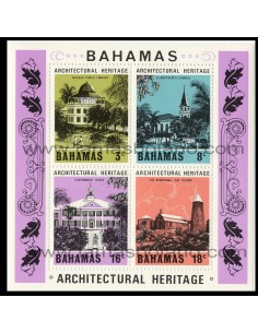 SELLOS DE BAHAMAS 1978 - ARQUITECTURA PATRIMONIO - HOJITA BLOQUE