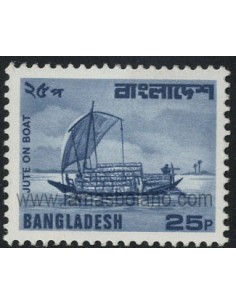 SELLOS DE BANGLADESH 1982 - BALAS DE YUTE EN UNA EMBARCACION - 1 VALOR - CORREO