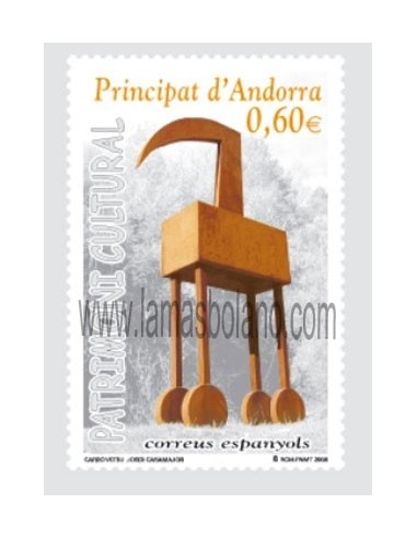 SELLOS DE ANDORRA ESPAÑOLA 2008 - PATRIMONIO CULTURAL. CARRO VOTIU - 1 VALOR CORREO 