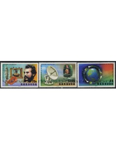 SELLOS DE BARBUDA 1977 - CENTENARIO DE LA PRIMERA CONEXION TELEFONICA - 3 VALORES - CORREO