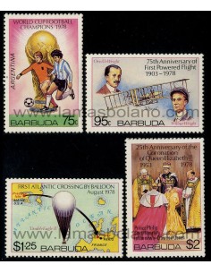 SELLOS DE BARBUDA 1978 - ACONTECIMIIENTOS Y ANIVERSARIOS - 4 VALORES - CORREO
