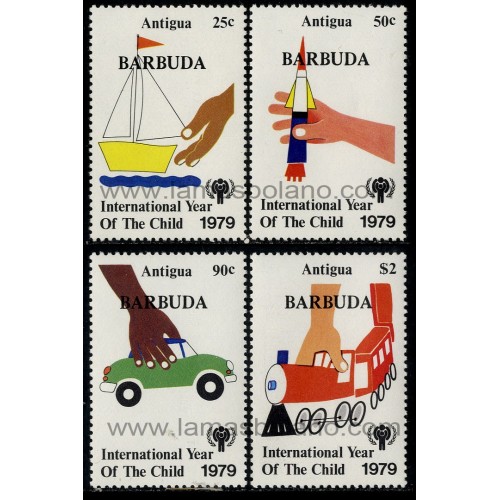 SELLOS DE BARBUDA 1979 - AÑO INTERNACIONAL DEL NIÑO - 4 VALORES - CORREO