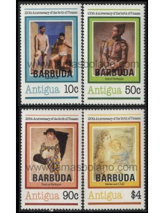 SELLOS DE BARBUDA 1981 - PABLO PICASSO CENTENARIO DEL NACIMIENTO - 4 VALORES - CORREO