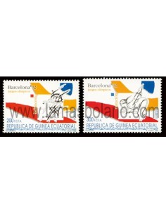 SELLOS DE GUINEA ECUATORIAL 1992 - JUEGOS OLÍMPICOS BARCELONA'92 - 2 VALORES CORREO 