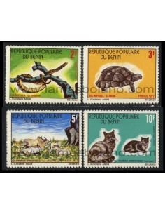 SELLOS DE BENIN 1977 - ANIMALES TIPICOS - 4 VALORES - CORREO