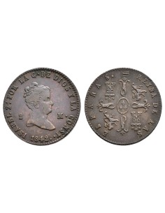 2 Maravedís 1842 Segovia Isabel II| Monedas Lamasbolano.com