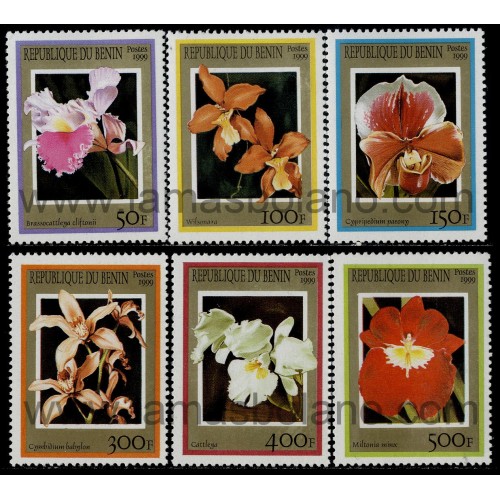 SELLOS DE BENIN 1999 - ORQUIDEAS - 6 VALORES - CORREO