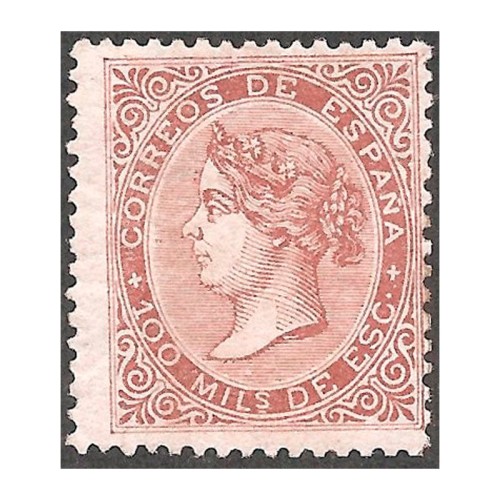 100 Milesinas 1868/1869 Isabel II España|Sellos|Lamasbolano.com