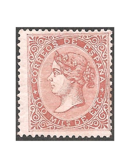 100 Milesinas 1868/1869 Isabel II España|Sellos|Lamasbolano.com