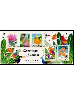 SELLOS DE JAPON 2006 - SELLOS DE FELICITACIONES PARA EL VERANO - 5 VALORES AUTOADHESIVOS EN HOJITA - CORREO