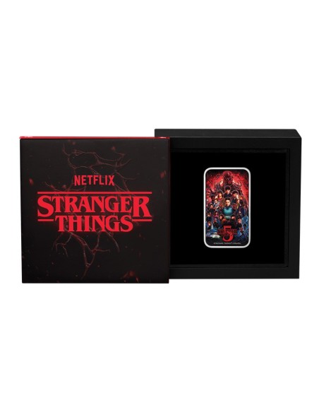 Stranger Things  - Season 5 - Moneda 1 Onza Plata Rectangular - 2026 Tuvalu|Lamasbolano.com