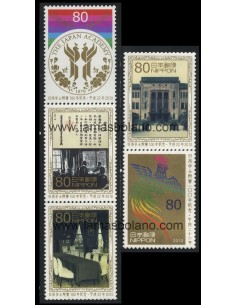 SELLOS DE JAPON 2010 - CENTENARIO DE LA ACADEMIA JAPONESA - 5 VALORES - CORREO