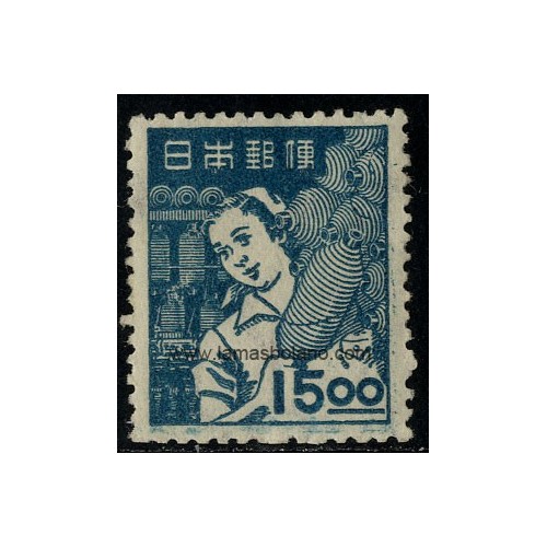 SELLOS DE JAPON 1948 - HILANDERO - 1 VALOR SEÑAL FIJASELLO - CORREO