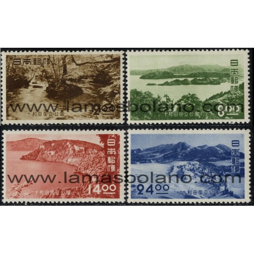 SELLOS DE JAPON 1951 -  PARQUE NACIONAL DEL LAGO TOWADA - 4 VALORES - CORREO