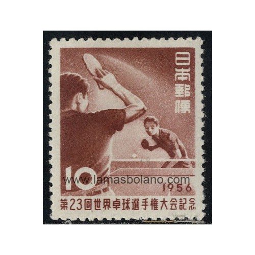 SELLOS DE JAPON 1956 - CAMPOEONATO DEL MUNDO DE PING PONG EN TOKYO - 1 VALOR - CORREO