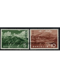 SELLOS DE JAPON 1963 - PARQUE NACIONAL DE BANDAI ASAHI - 2 VALORES - CORREO