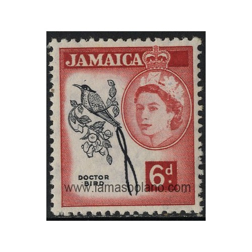 SELLOS DE JAMAICA 1956 - MANAQUIN DE COLA LARGA - 1 VALOR - CORREO