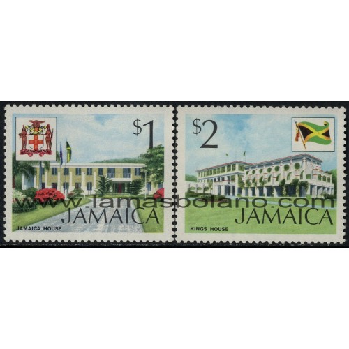 SELLOS DE JAMAICA 1972 - SERIE CORRIENTE - 2 VALORES - CORREO