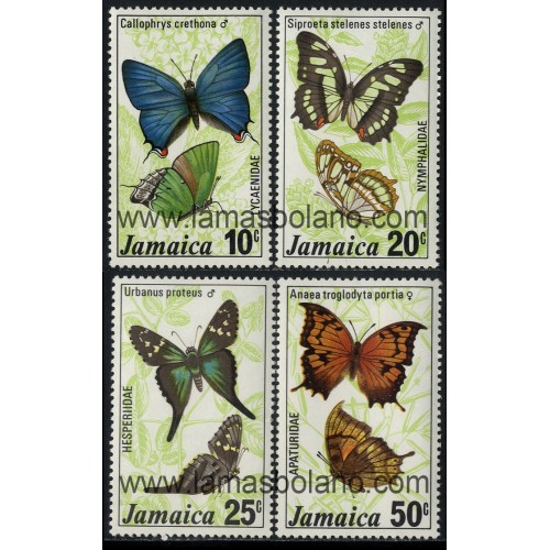 SELLOS DE JAMAICA 1978 - MARIPOSAS - 4 VALORES - CORREO