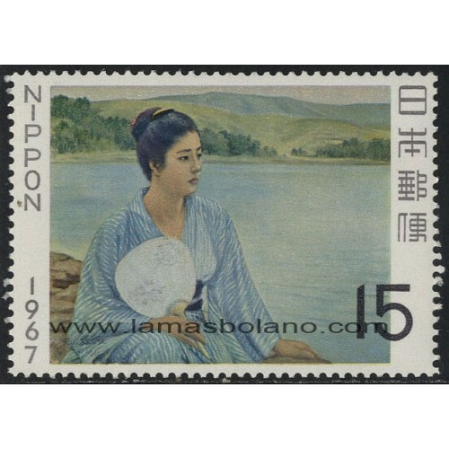 SELLOS DE JAPON 1967 - EL LAGO DE SEIDI DE SEIKI KURODA - SEMANA FILATELICA - 1 VALOR - CORREO