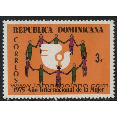 SELLOS DE DOMINICANA 1975 - AÑO INTERNACIONAL DE LA MUJER - 1 VALOR - CORREO