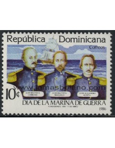 SELLOS DE DOMINICANA 1986 - DIA DE LA MARINA DE GUERRA - 1 VALOR - CORREO
