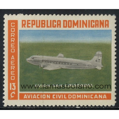 SELLOS DE DOMINICANA 1960 - AVIACION CIVIL NACIONAL - 1 VALOR - AEREO