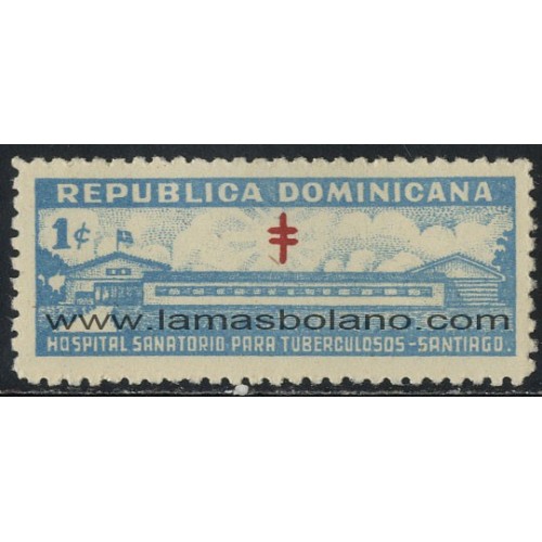 SELLOS DE DOMINICANA 1952 - CRUZ DE LORRAINE - 1 VALOR - BENEFICENCIA