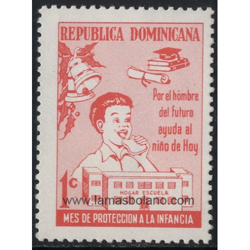 SELLOS DE DOMINICANA 1967 - MES DE PROTECCION DE LA INFANCIA - 1 VALOR - BENEFICENCIA