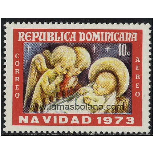 SELLOS DE DOMINICANA 1973 - NAVIDAD - 1 VALOR - AEREO