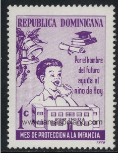 SELLOS DE DOMINICANA 1972 - MES DE PROTECCION DE LA INFANCIA - 1 VALOR - BENEFICENCIA