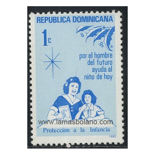 SELLOS DE DOMINICANA 1980 - PROTECCION DE LA INFANCIA - 1 VALOR - BENEFICENCIA