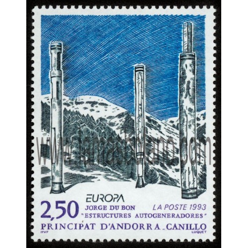 SELLOS DE ANDORRA FRANCESA 1993 - EUROPA. ARTE CONTEMPORÁNEO - 1 VALOR CORREO 