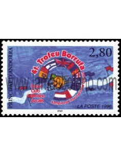 SELLOS DE ANDORRA FRANCESA 1996 - TROFEO BORRUFA. CAMPEONATOS DE ESQUÍ - 1 VALOR CORREO 