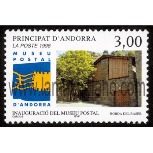 SELLOS DE ANDORRA FRANCESA 1998 - MUSEO POSTAL INAUGURACIÓN - 1 VALOR CORREO 