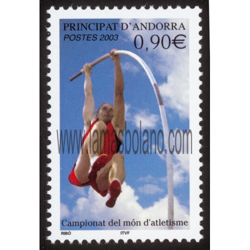 SELLOS DE ANDORRA FRANCESA 2003 - ATLETISMO CAMPEONATOS DEL MUNDO - 1 VALOR CORREO 