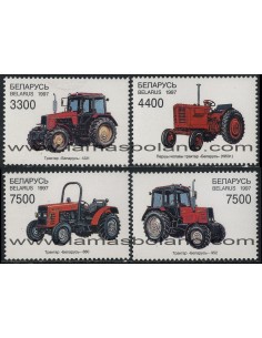 SELLOS DE BIELORUSIA 1997 - TRACTORES BIELORUSOS - 4 VALORES - CORREO