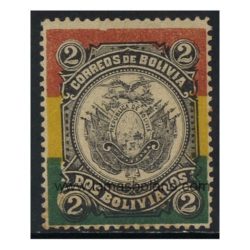 SELLOS DE BOLIVIA 1897 - ESCUDO DE BOLIVIA - 1 VALOR - CORREO