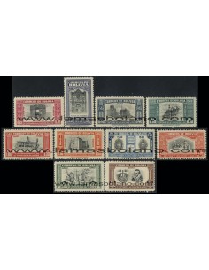 SELLOS DE BOLIVIA 1951 - IV CENTENARIO DE LA FUNDACION DE LA PAZ - 10 VALORES - AEREO