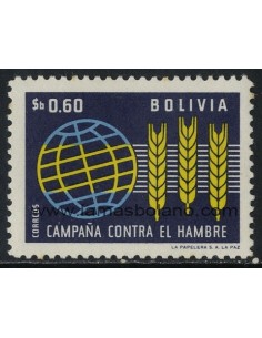 SELLOS DE BOLIVIA 1963 - CAMPAÑA MUNDIAL CONTRA EL HAMBRE - 1 VALOR - CORREO