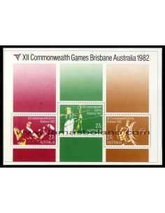 SELLOS DE AUSTRALIA 1982 - JUEGOS DE LA COMMONWEALTH EN BRISBANE - HOJITA BLOQUE