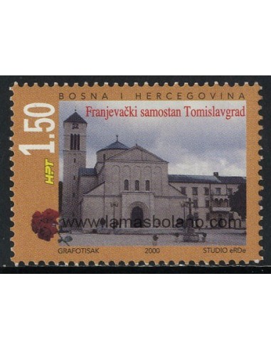 SELLOS DE BOSNIA CROATA 2000 - MONASTERIO DE TOMISLAVGRAD - 1 VALOR - CORREO