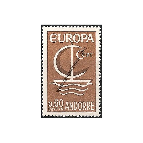 SELLOS DE ANDORRA FRANCESA 1966 - EUROPA - 1 VALOR CORREO 