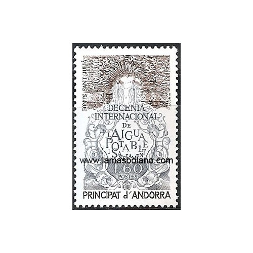 SELLOS DE ANDORRA FRANCESA 1981 - AGUA POTABLE DECENIO INTERNACIONAL - 1 VALOR CORREO 