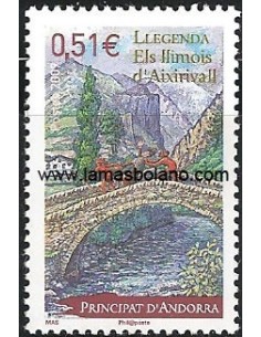 SELLOS DE ANDORRA FRANCESA 2009 - LEYENDA. LOS DIABLOS DE AIXIRIVALL - 1 VALOR CORREO 